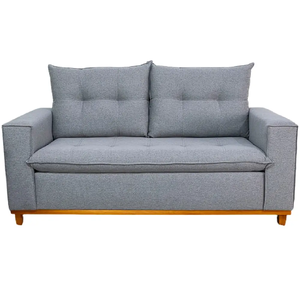Sofá Bali 3 Lugares com Almofadas Soltas Tecido Linho 187cm Jc Estofados