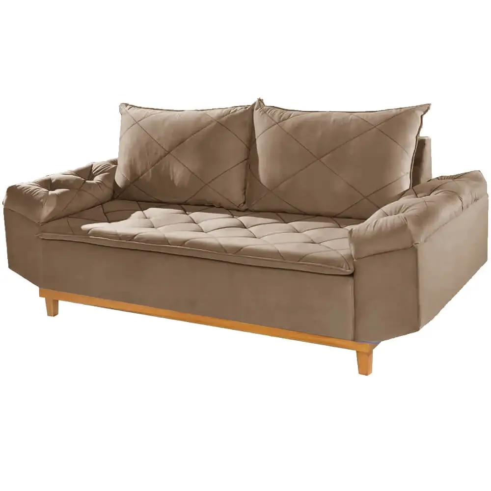 Sofá Berlim 3 Lugares Tecido Veludo 200cm Boareto