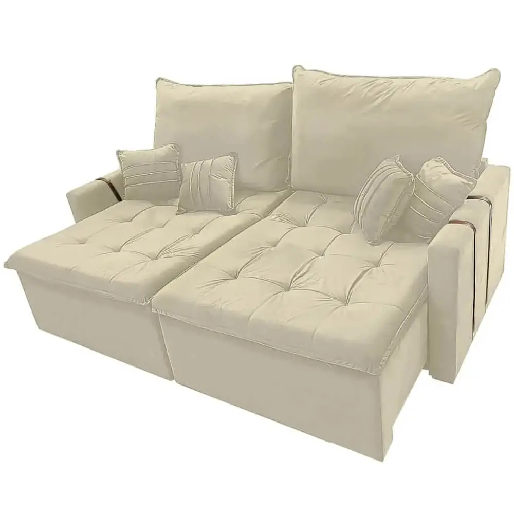 Sofá Cama Chicago 180cm em Linho 2 Lugares Retrátil e Reclinável Kasacomigo