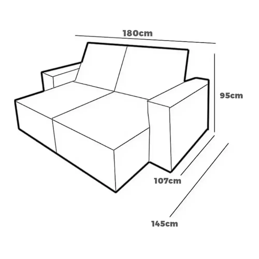 Sofá Cama Chicago 180cm em Linho 2 Lugares Retrátil e Reclinável Kasacomigo - Image 2