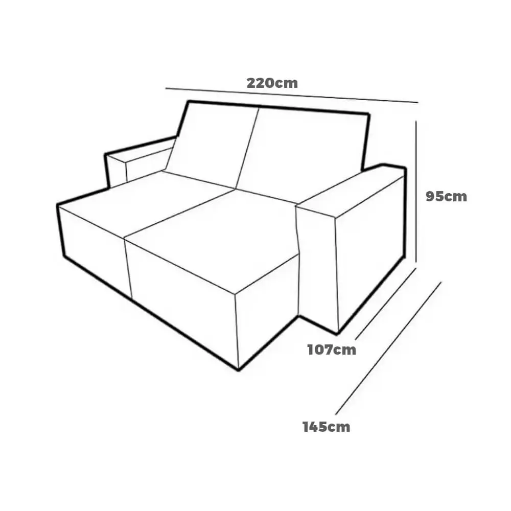 Sofá Cama Chicago em Veludo 4 Lugares Retrátil e Reclinável 220cm Kasacomigo - Image 2