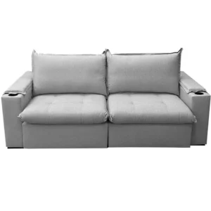 Sofá Cama Julia 4 Lugares Retrátil Tecido Linho 220cm Zarat