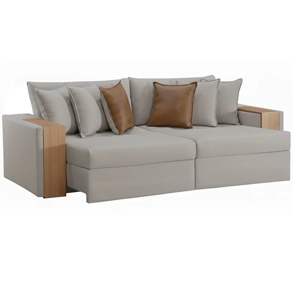 Sofá Cama Maiori 4 Lugares Retrátil 240cm Tecido Linho Innove