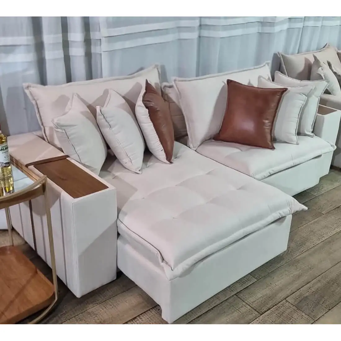 Sofá Cama Tebas 230cm 4 Lugares Retrátil e Reclinável Tecido Linho Innove - Imagem 3