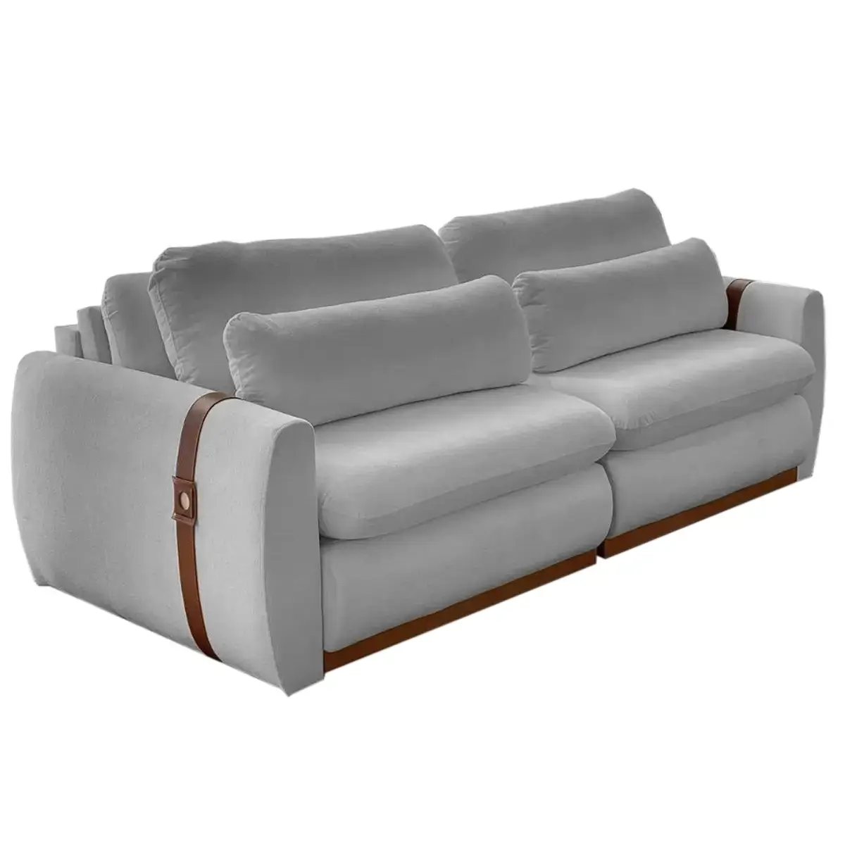 Sofá Cama Theo 3 Lugares Retrátil Tecido Linho 230cm Uniart