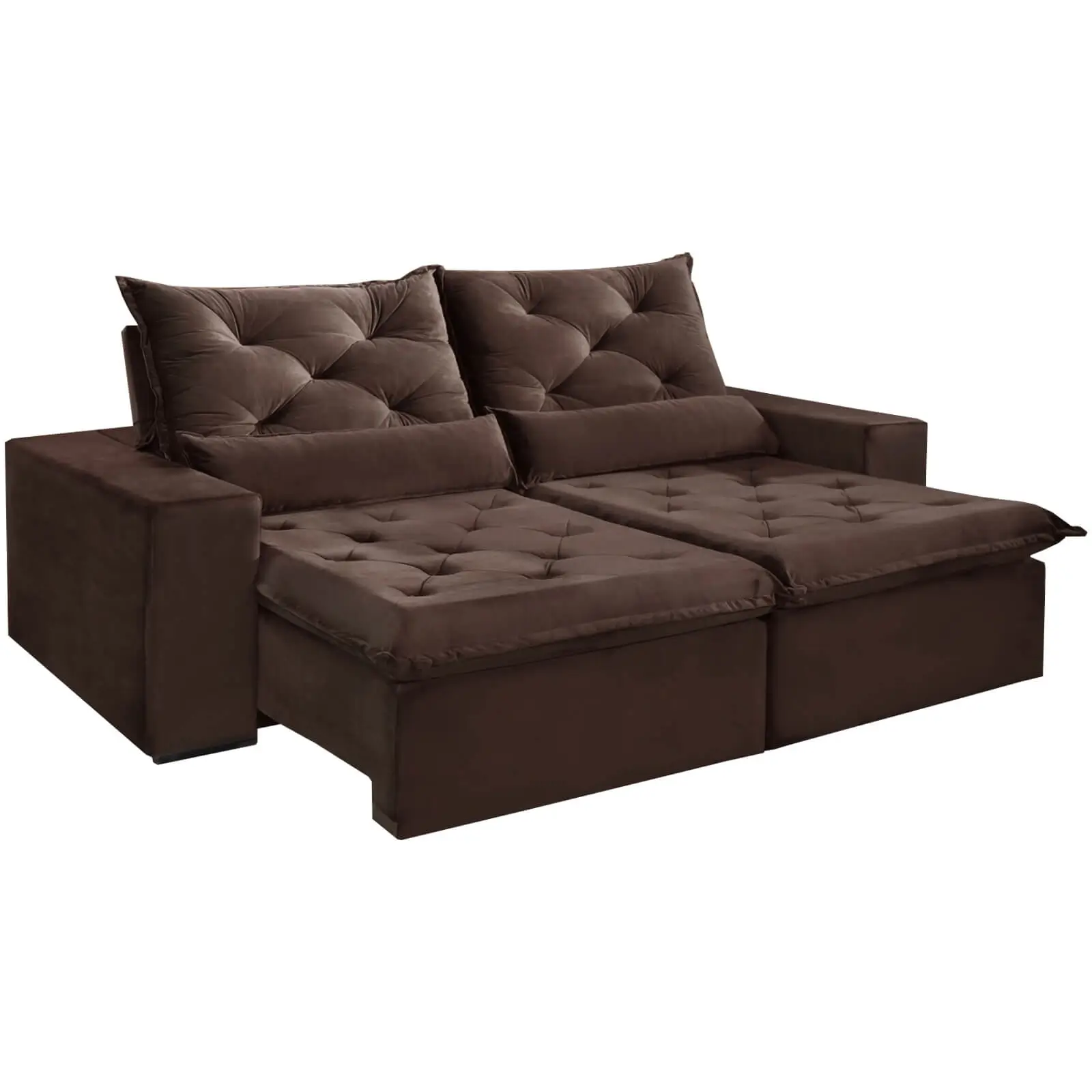 Sofá Elegance 3 Lugares Retrátil e Reclinável com Tecido Veludo de 200cm