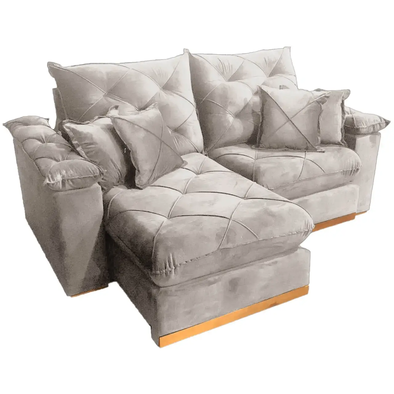 Sofá Gran Plus em Linho com Molas Ensacadas 4 Lugares Retrátil e Reclinável 230cm Império