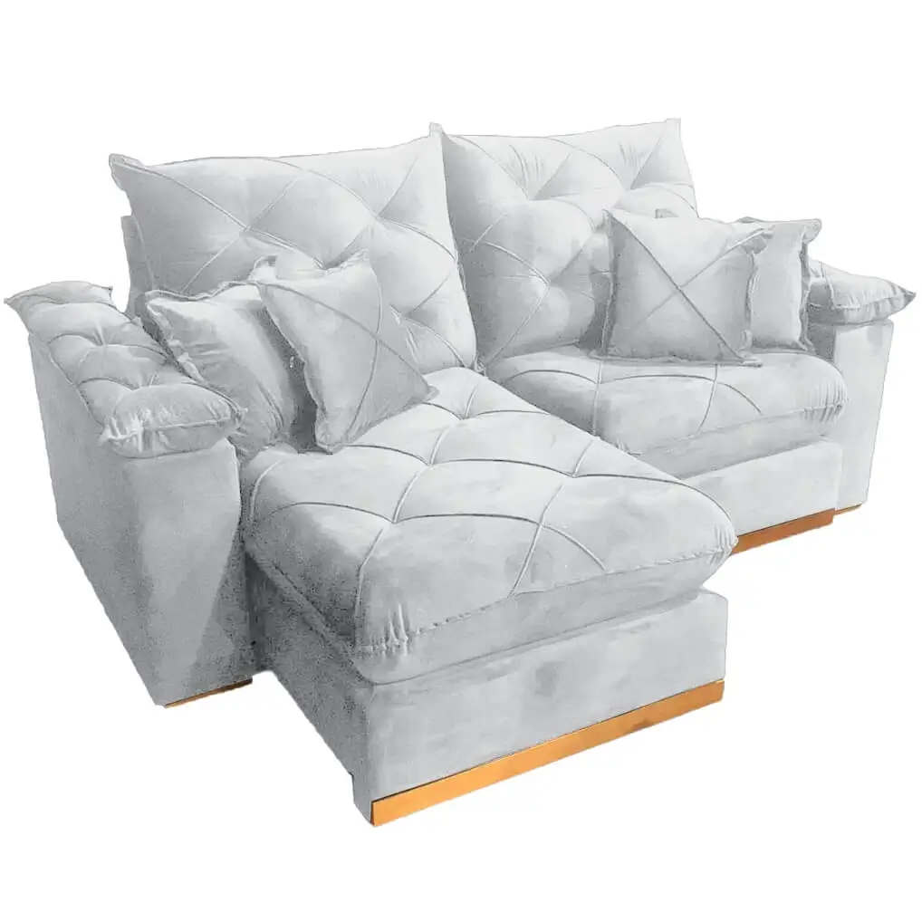 Sofá Gran Plus em Linho com Molas Ensacadas 4 Lugares Retrátil e Reclinável 230cm Império - Imagem 4