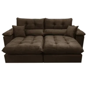 Sofá Harissa com Molas Ensacadas 4 Lugares Retrátil e Reclinável 250cm Tecido Veludo Ferreira Neto