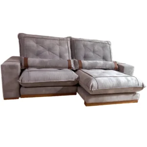 Sofá Ibiza com Molas Ensacadas 4 Lugares Retrátil e Reclinável 250cm Tecido Veludo Zarat