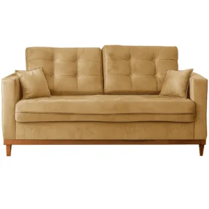 Sofá Living California em Veludo 2 Lugares com Almofadas Soltas 180cm Rr Estofados
