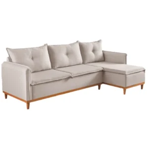 Sofá Orlando em Veludo 4 Lugares com Chaise 240cm Boareto