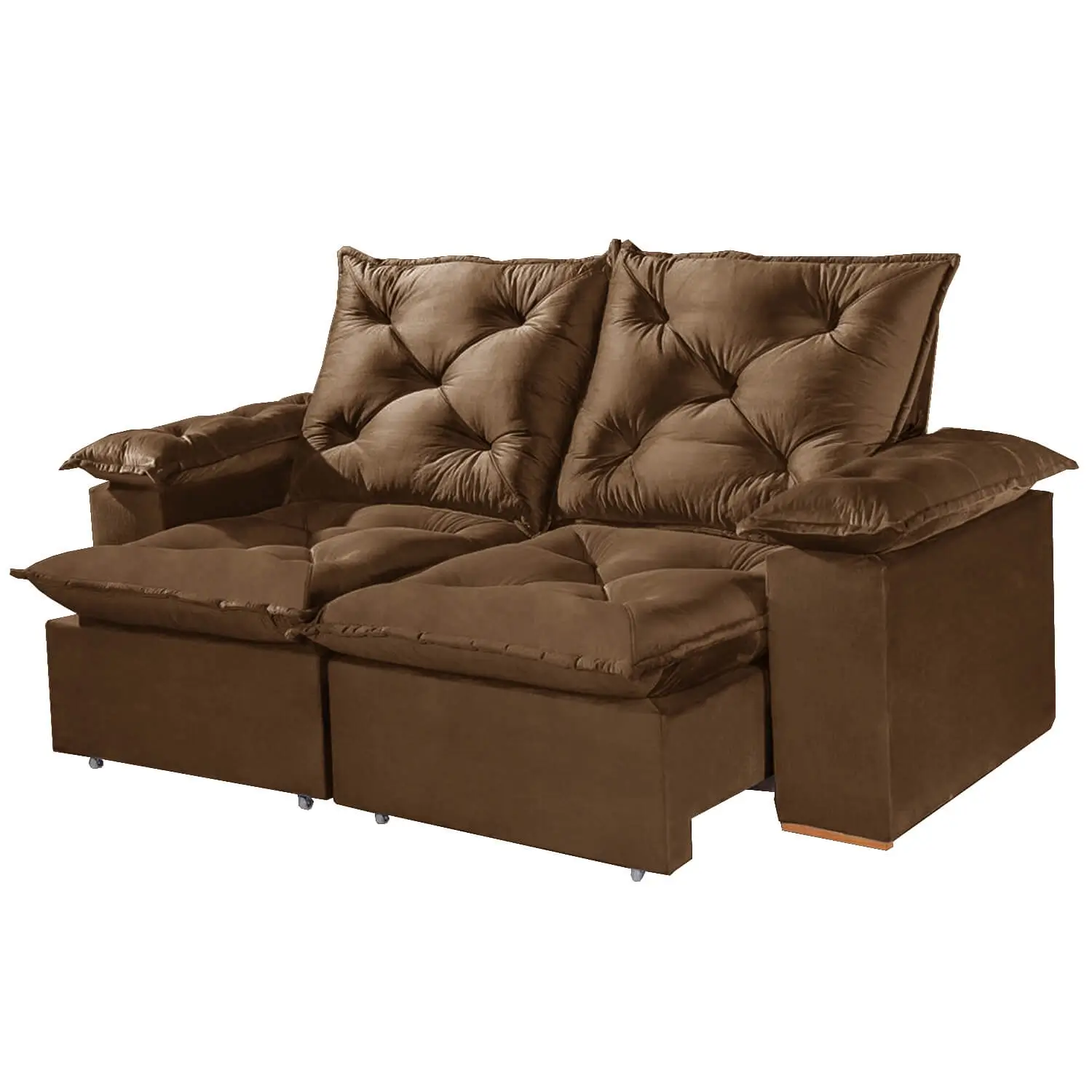 Sofá Porto Madero 3 Lugares Retrátil e Reclinável 200cm Tecido Veludo Imperial Decor - Imagem 5
