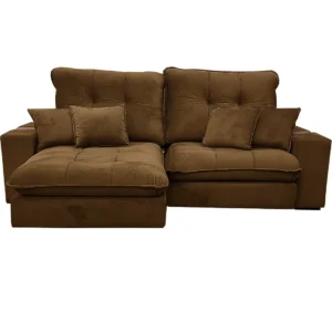 Sofá Premium em Veludo 4 Lugares Retrátil e Reclinável 230cm Aifos