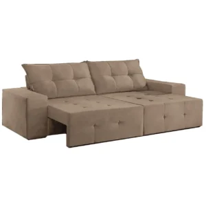 Sofá Espanha 2 Lugares Retrátil 150cm Tecido Suede