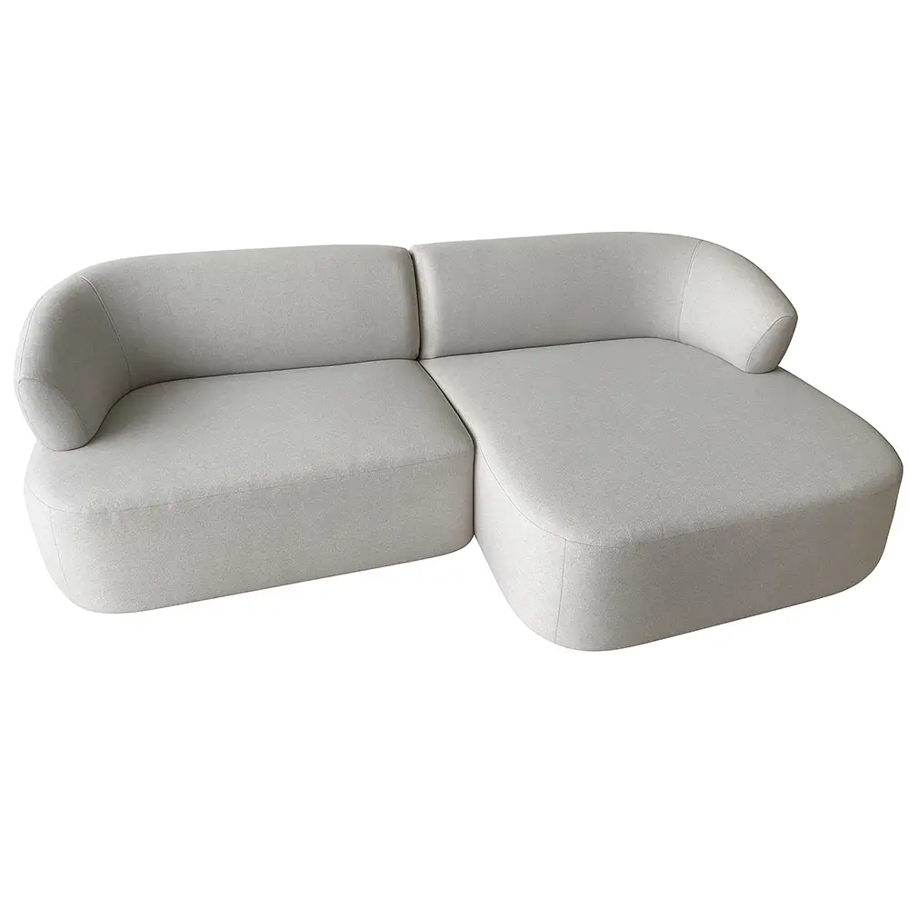 Sofá Roma Orgânico com Chaise 4 Lugares Tecido Linho 220cm Matielo