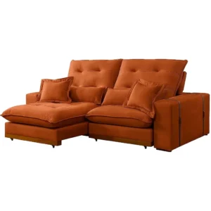 Sofá Toronto 4 Lugares Retrátil e Reclinável 250cm Tecido Veludo Aifos