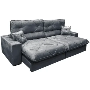 Sofá Victory 4 Lugares Retrátil e Reclinável 250cm Tecido Veludo