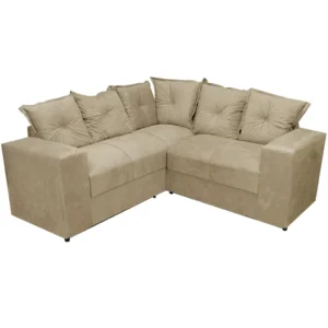Sofá de Canto Belo 4 Lugares 180cm X 180cm Tecido Suede Felipe Estofados