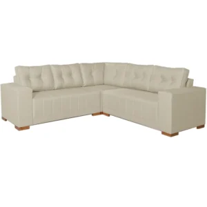 Sofá de Canto Bonfim 7 Lugares 236cm X 236cm Tecido Linho Lufer