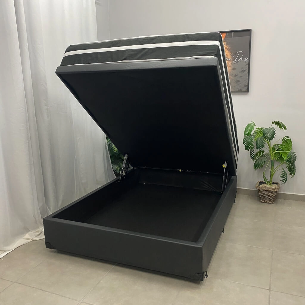 Base Baú com Colchão Ortopedic Casal D33 Bio Flex 73x188x138cm Tecido Corino - Imagem 3