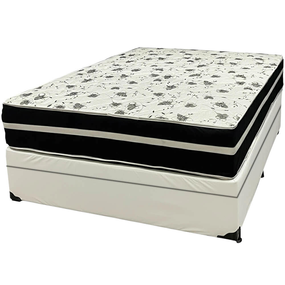 Base Baú com Colchão Ortopedic Casal D33 Bio Flex 73x188x138cm Tecido Corino
