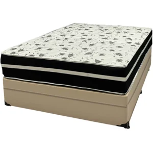 Base Baú com Colchão Ortopedic Casal D33 Bio Flex 73x188x138cm Tecido Veludo