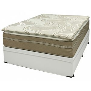Base Baú em Corino com Colchão Dom Casal com Molas Ensacadas Bio Flex 75x188x138cm