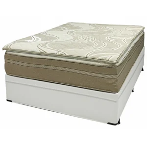 Base Baú em Corino com Colchão Dom Casal com Molas Ensacadas Bio Flex 75x188x138cm