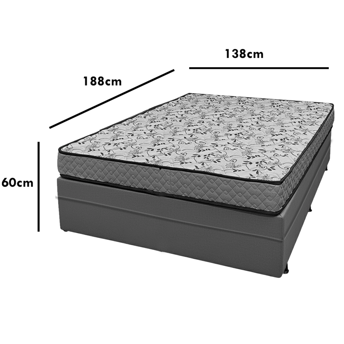 Base Baú em Corino com Colchão Pasquale Wave Casal D33 Paropas 60x188x138cm - Imagem 2