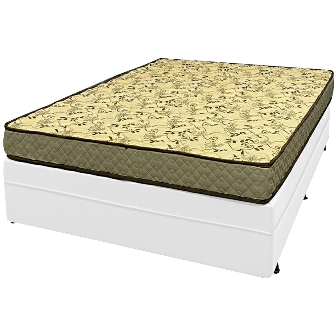 Base Baú em Corino com Colchão Pasquale Wave Casal D33 Paropas 60x188x138cm