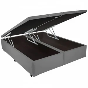 Base Bipartida Baú Queen em Veludo Universal 41x198x158 Blindado