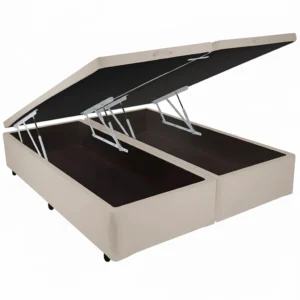 Base Bipartida Baú Queen em Veludo Universal 41x198x158 Blindado