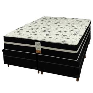 Base Bipartida Baú em Corino com Colchão Ortopedic Casal D33 Bio Flex 73x188x138cm
