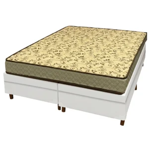 Base Bipartida Baú em Corino com Colchão Pasquale Wave Casal D33 Paropas 54x188x138cm