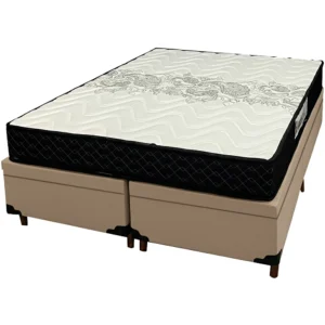 Base Bipartida Baú em Veludo com Colchão Pasquale D45 Queen 60x198x158cm Paropas
