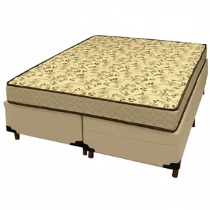 Base Bipartida Baú em Veludo com Colchão Pasquale Wave Queen D33 Paropas 54x198x158cm
