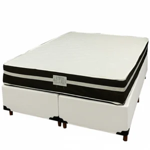 Base Bipartida em Corino com Colchão Bio Classic Casal com Molas Ensacadas 67x188x138cm Bio Flex
