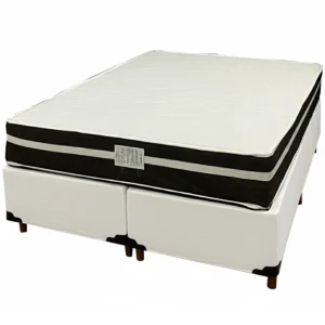 Base Bipartida em Corino com Colchão Bio Classic Queen com Molas Ensacadas 67x198x158cm Bio Flex