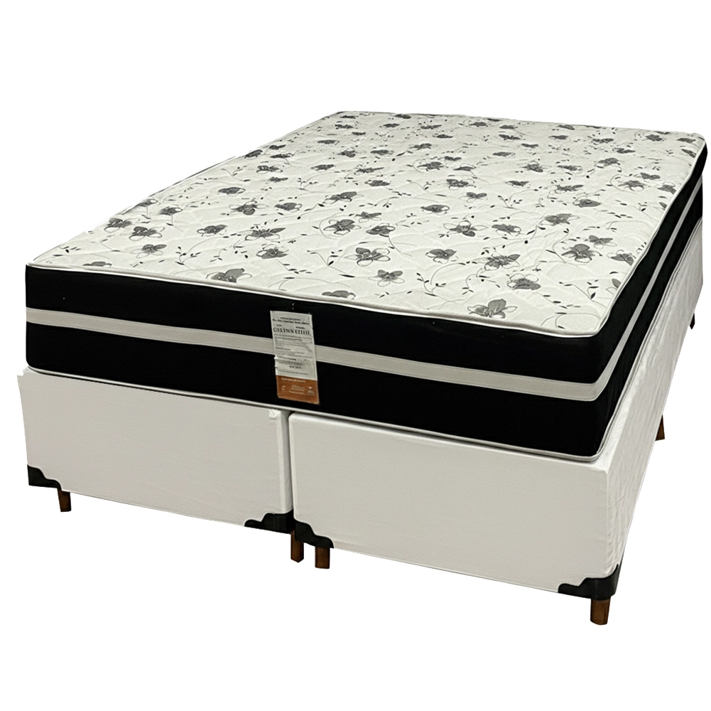 Base Bipartida em Corino com Colchão Ortopedic Queen D33 Bio Flex 73x198x158cm
