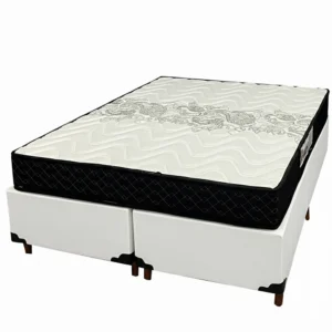 Base Bipartida em Corino com Colchão Pasquale D45 Casal 60x188x138cm Paropas