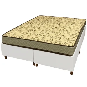 Base Bipartida em Corino com Colchão Pasquale Wave Queen D33 Paropas 54x198x158cm
