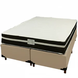 Base Bipartida em Veludo com Colchão Bio Classic Casal com Molas Ensacadas 67x188x138cm Bio Flex