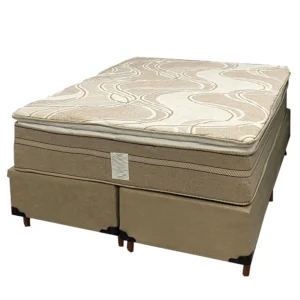 Base Bipartida em Veludo com Colchão Dom Queen com Molas Ensacadas 75x198x158 Bio Flex