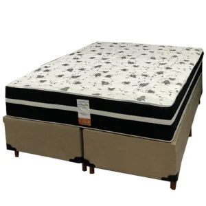 Base Bipartida em Veludo com Colchão Ortopedic Casal D33 Bio Flex 73x188x138cm
