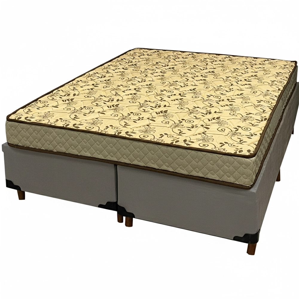 Base Bipartida em Veludo com Colchão Pasquale Wave Casal D33 Paropas 54x188x138cm - Imagem 4
