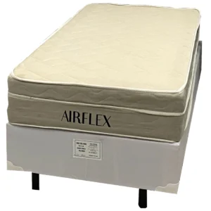 Base em Corino com Colchão Airflex Solteiro com Molas Ensacadas 67x188x88cm Bio Flex