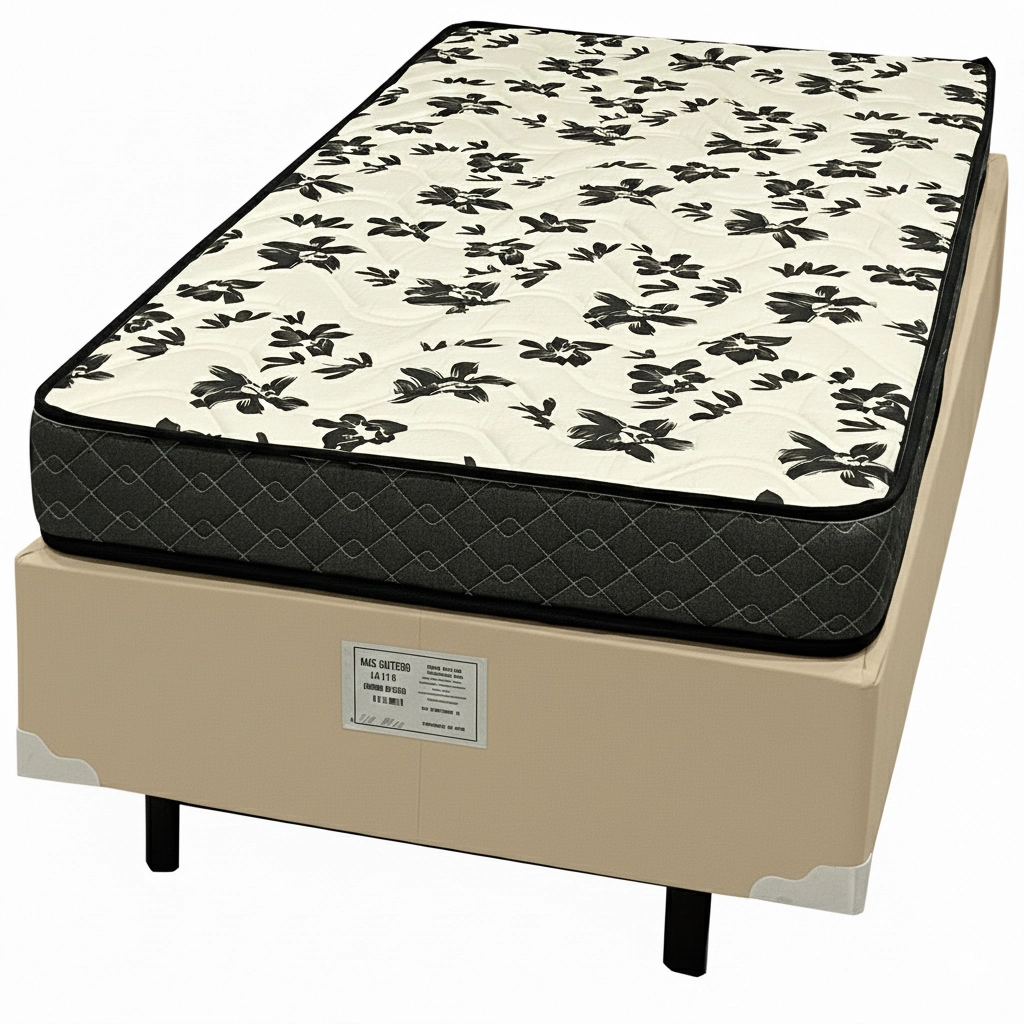 Base em Veludo com Colchão Pasquale Wave Solteiro D33 Paropas 54x188x88cm