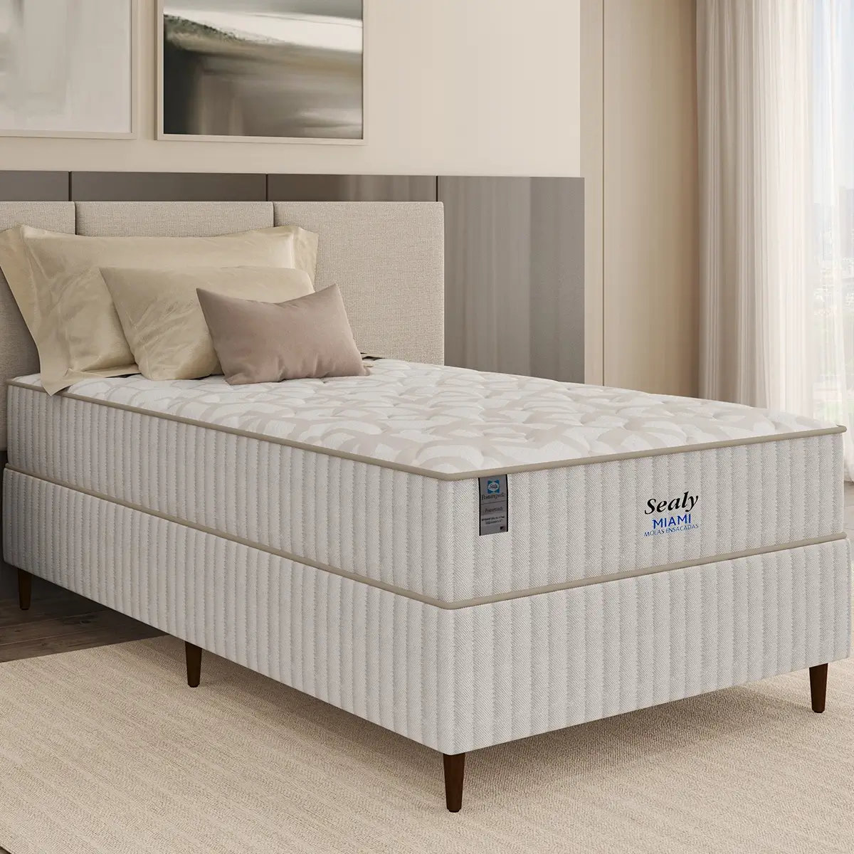 Colchão Miami Solteirão com Molas Ensacadas 26x188x108 Sealy - Imagem 3