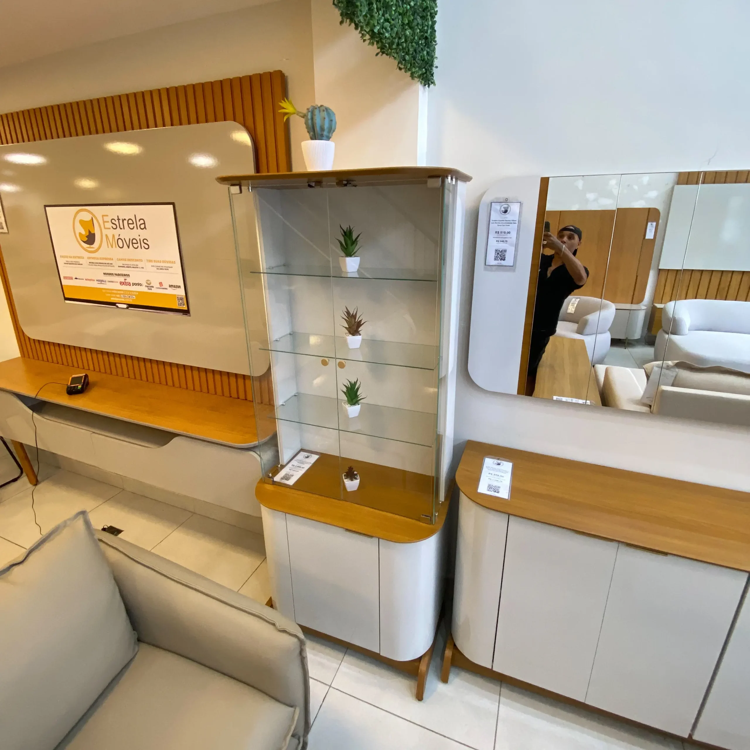 Cristaleira Serena com 3 Portas e Led New Ceval - Imagem 3